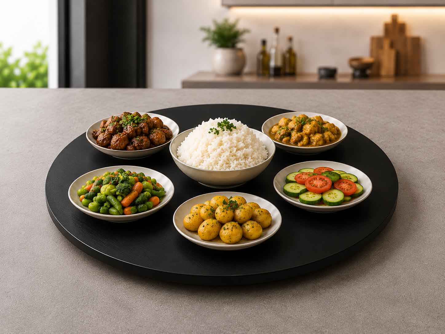 Premium 360° Rotating Dining Serving Table